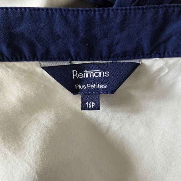 ⭐️Retimans White With Navy Womans Tank Top 16P - Picture 4 of 4